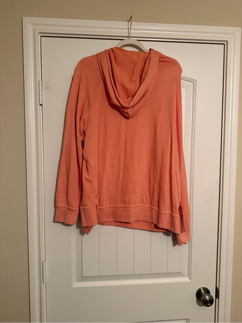 Like Love Coral Peach Lightweight Hoodie Medium Pullover Kangaroo Pocket